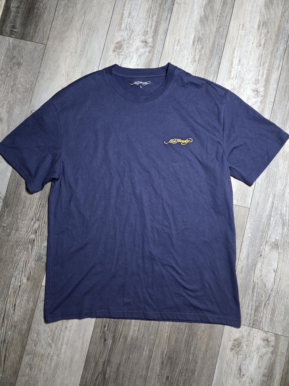 Ed Hardy Men's Basic Classic Embroidered Script Logo Tee Shirt Sz Lg